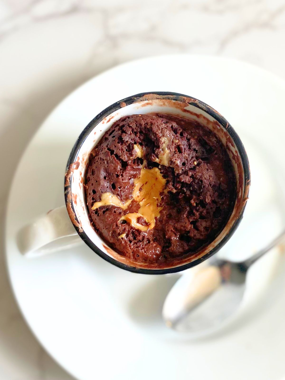 chocolate buckeye protein mug cake