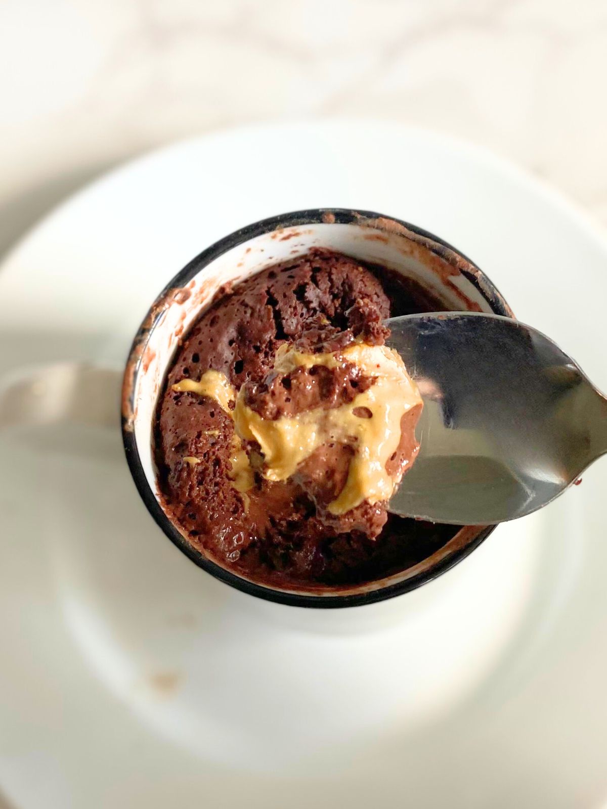 chocolate buckeye protein mug cake