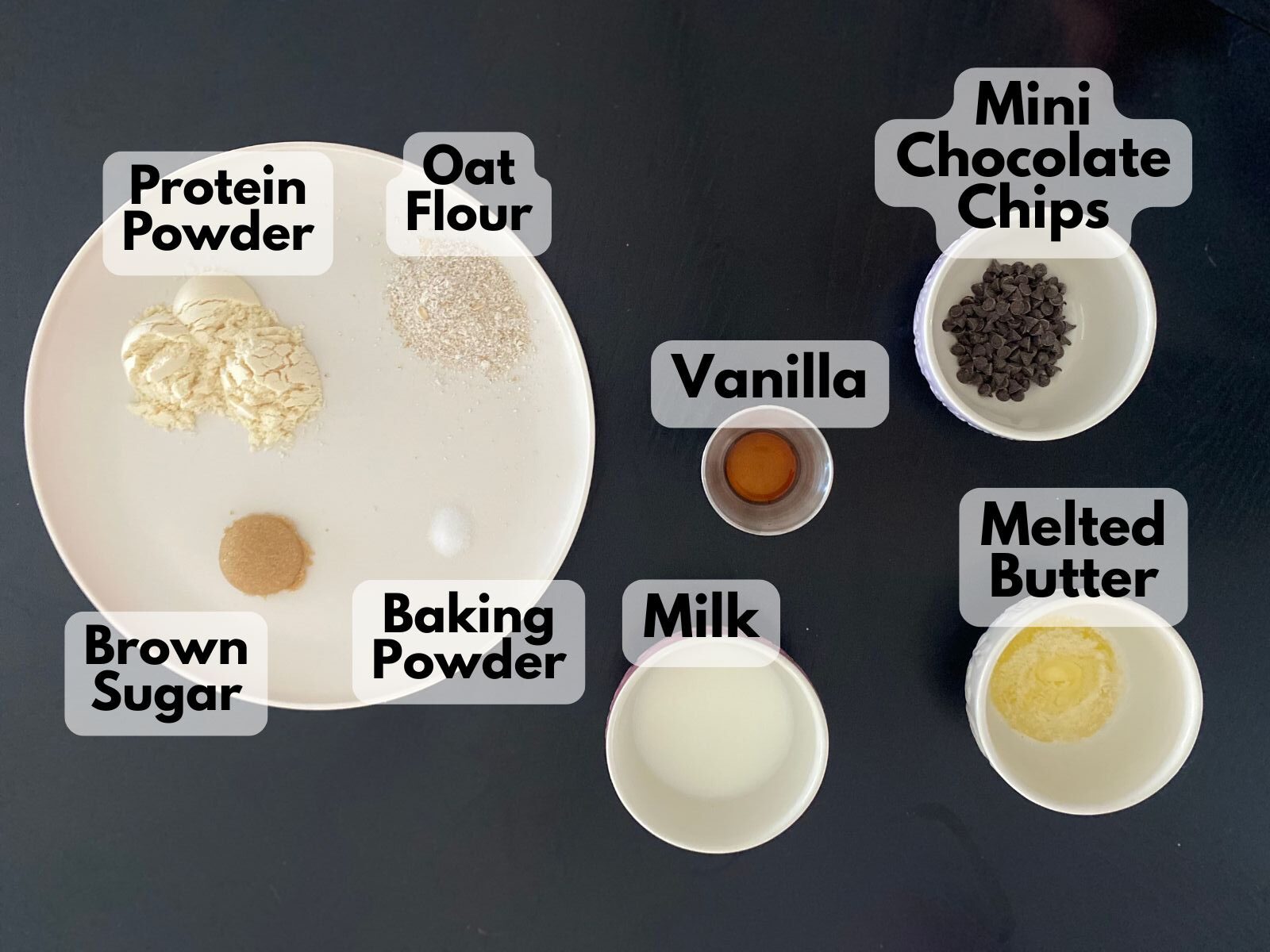 chocolate chip cookie protein mug cake ingredients