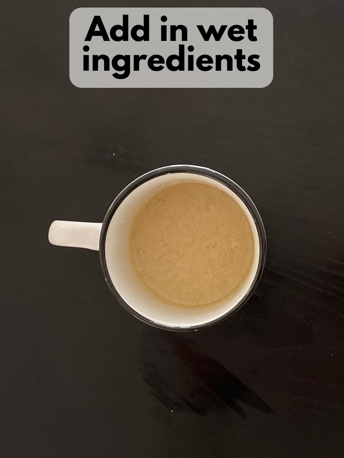 wet ingredients mixed with dry ingredients