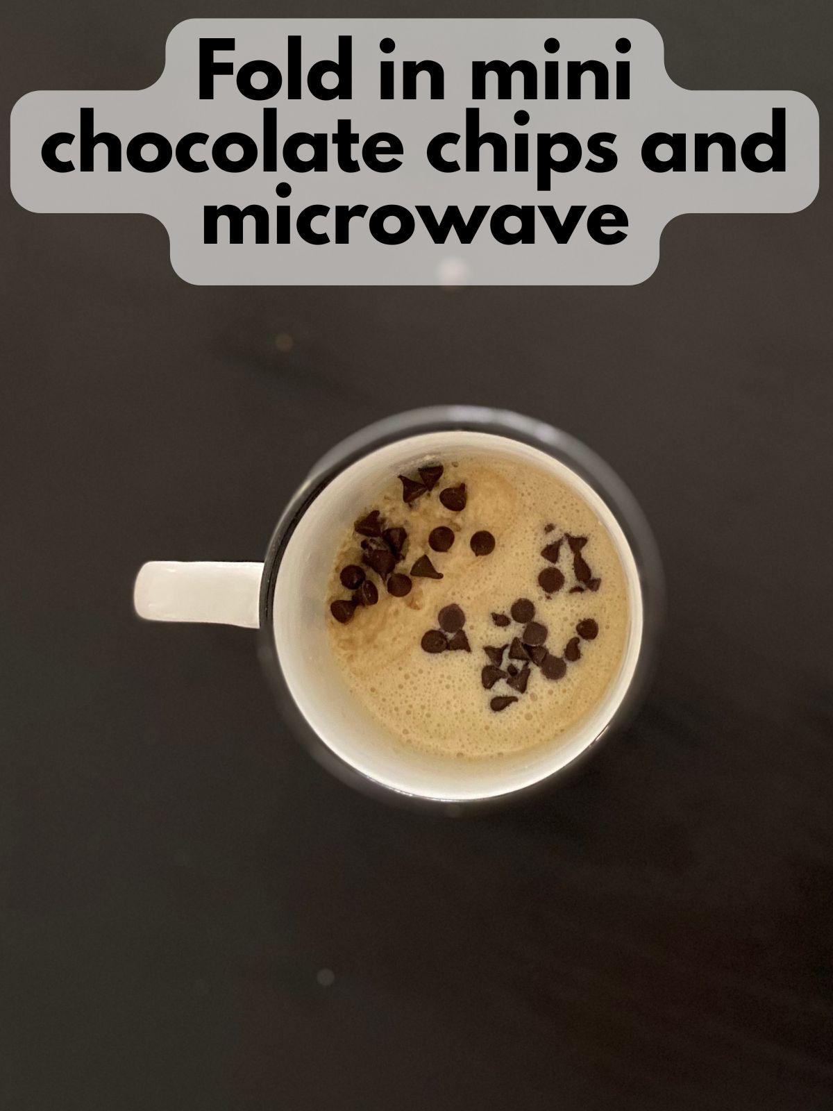 mini chocolate chips folded into batter