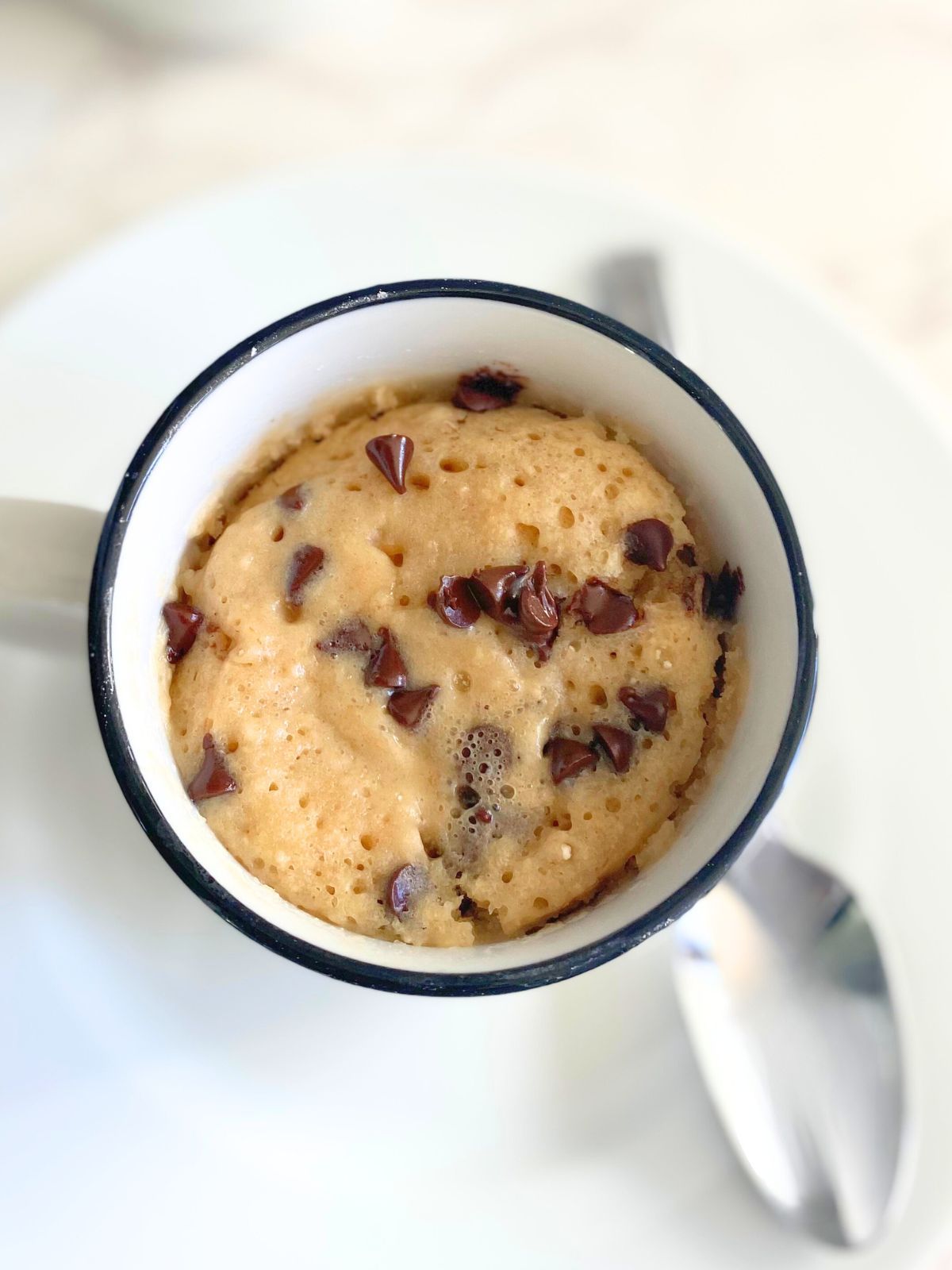 chocolate chip cookie protein mug cake