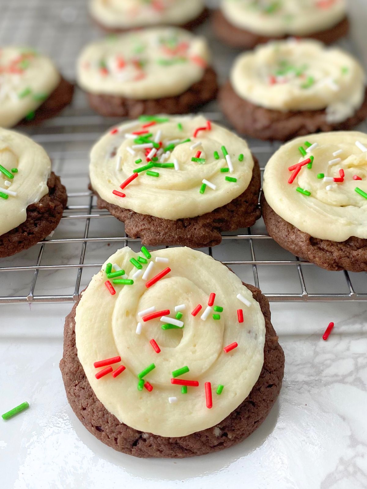 Christmas frosted cake mix cookies