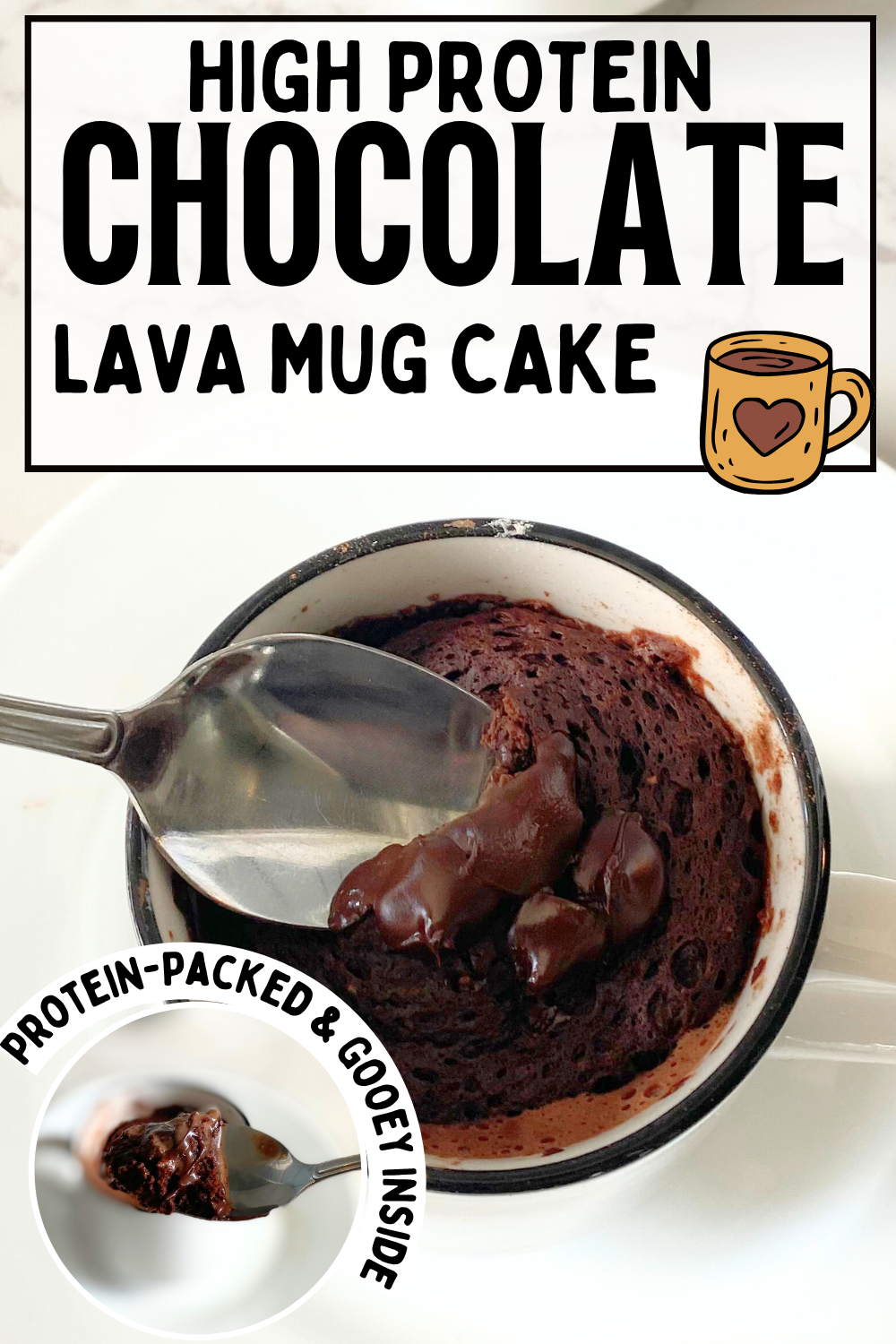 chocolate lava protein mug cake Pin