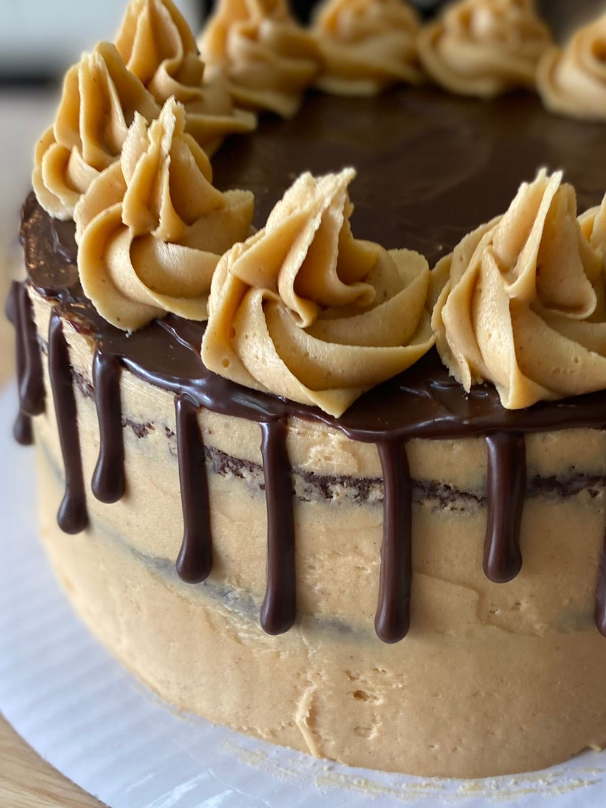 chocolate peanut butter layer cake