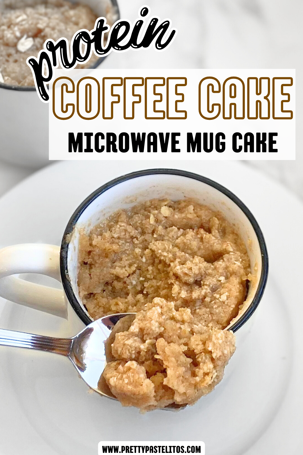 coffee cake protein mug cake pin