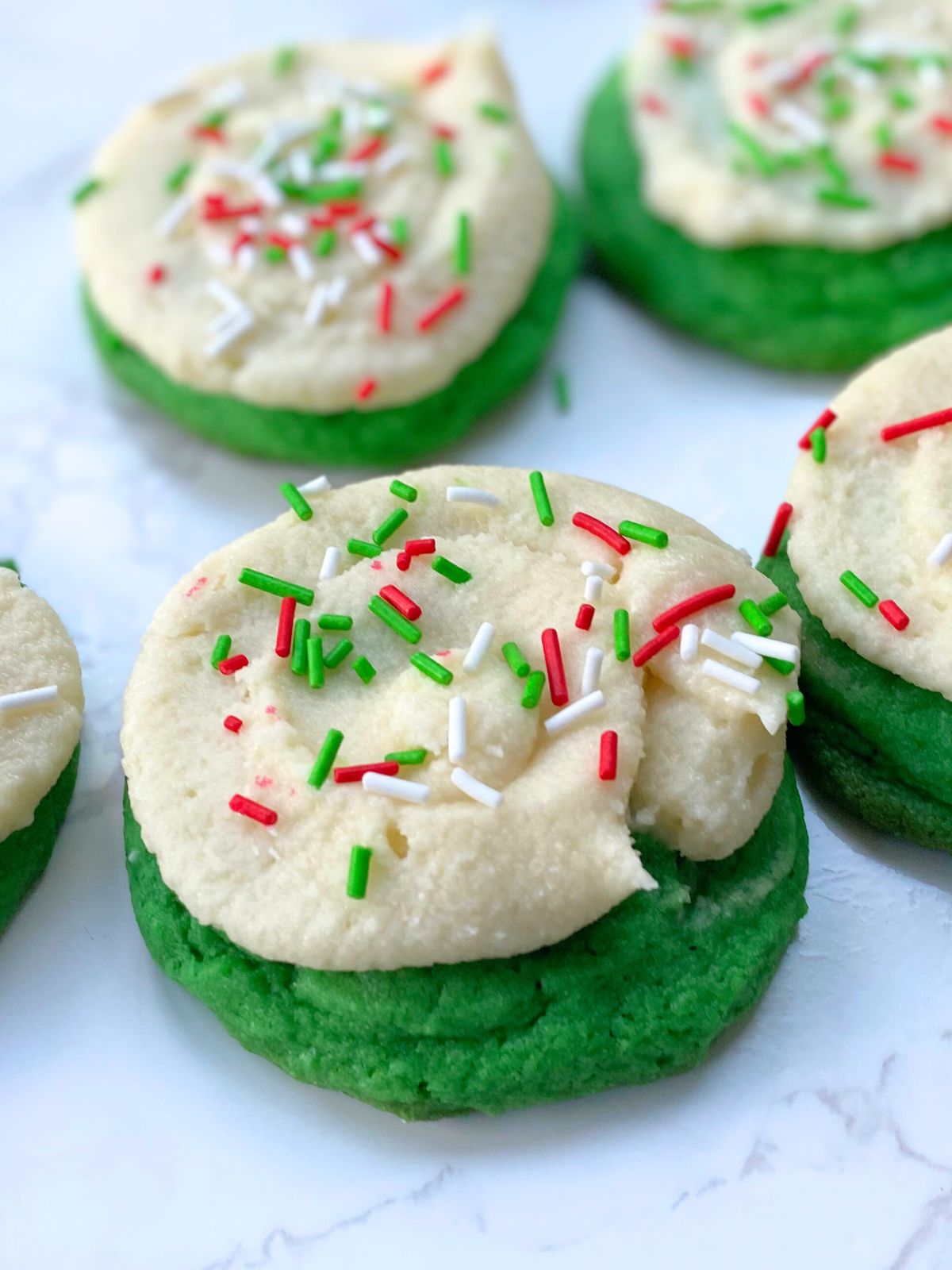 green frosted sugar cookies