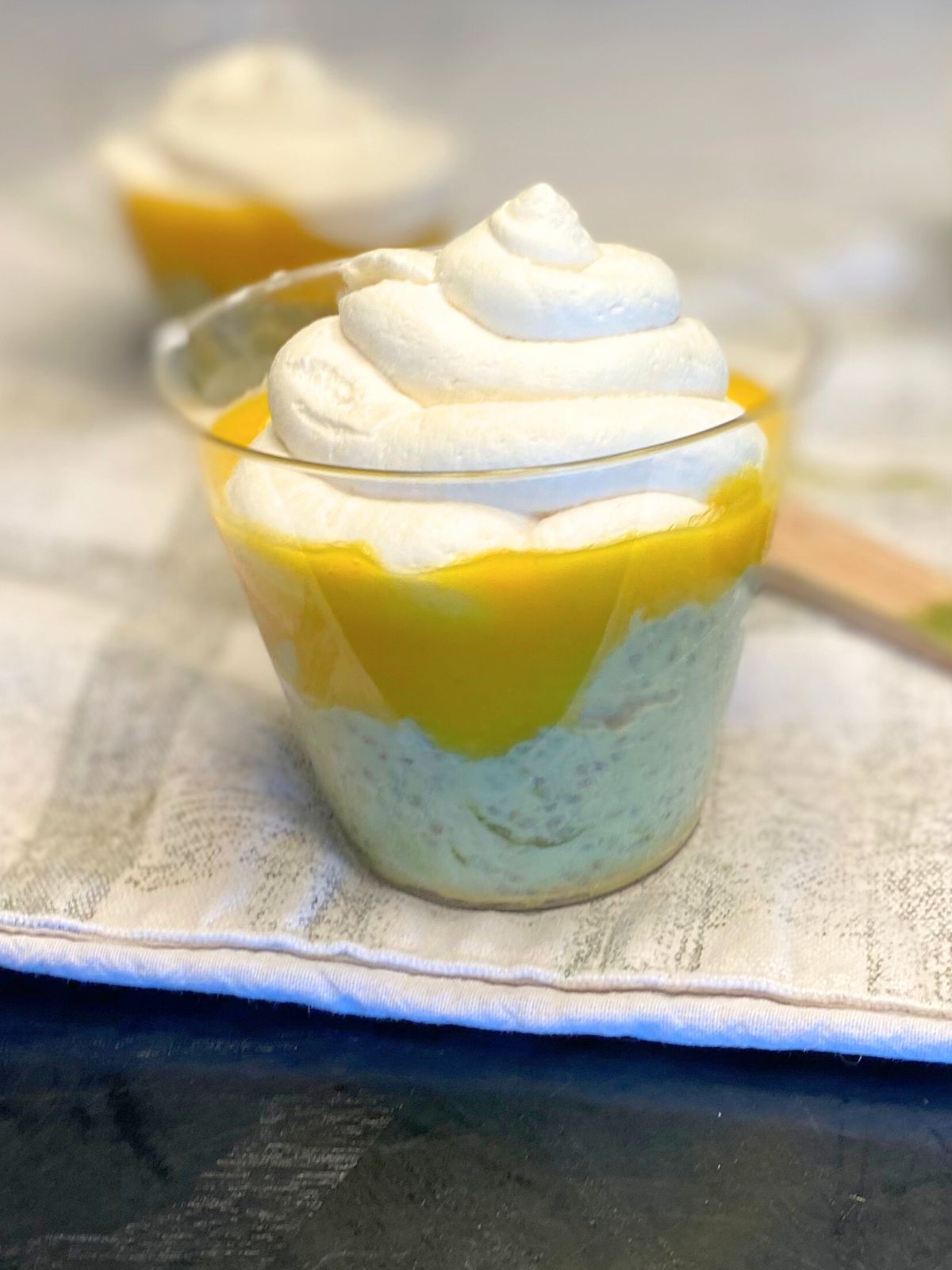 matcha mango chia pudding