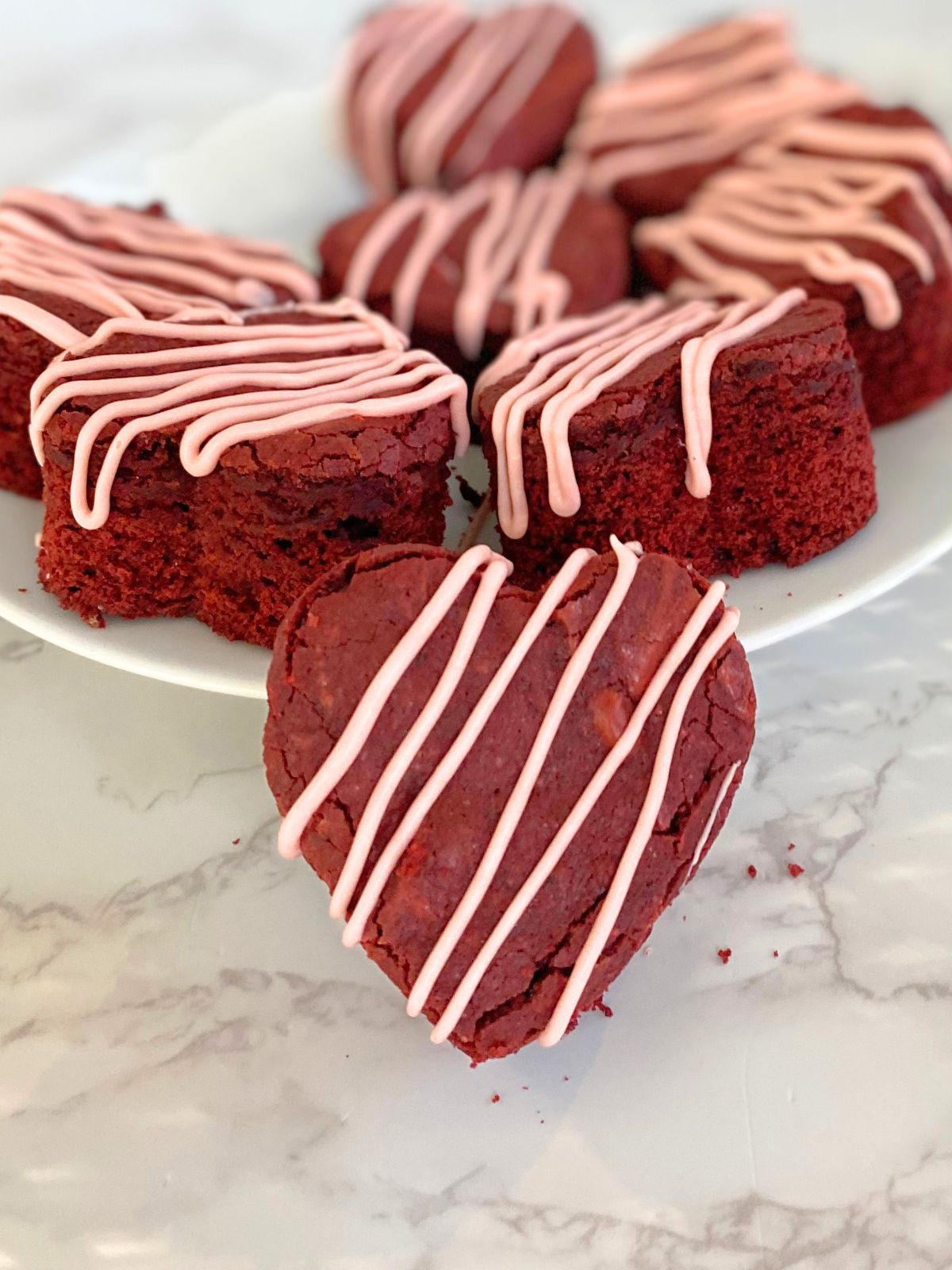 red velvet brownie hearts