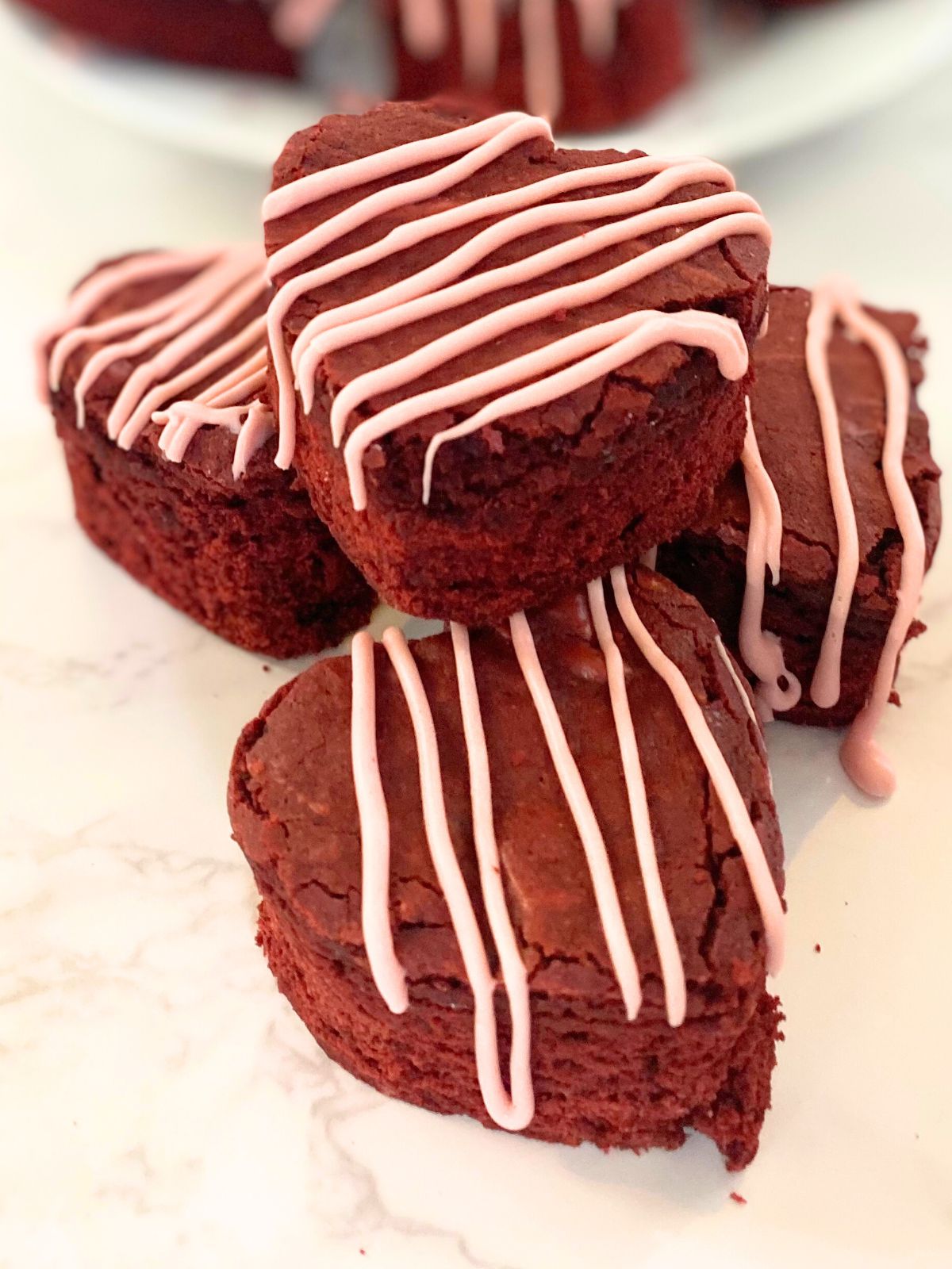 red velvet brownie hearts