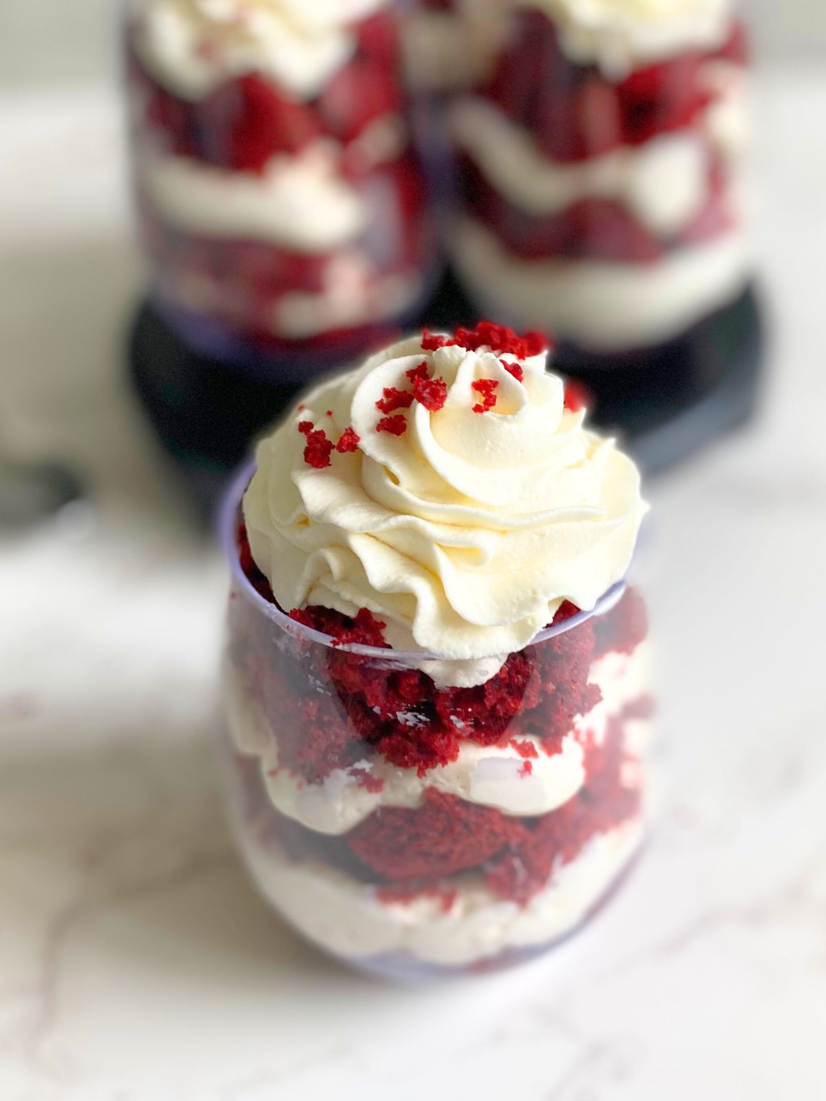 red velvet cheesecake parfaits