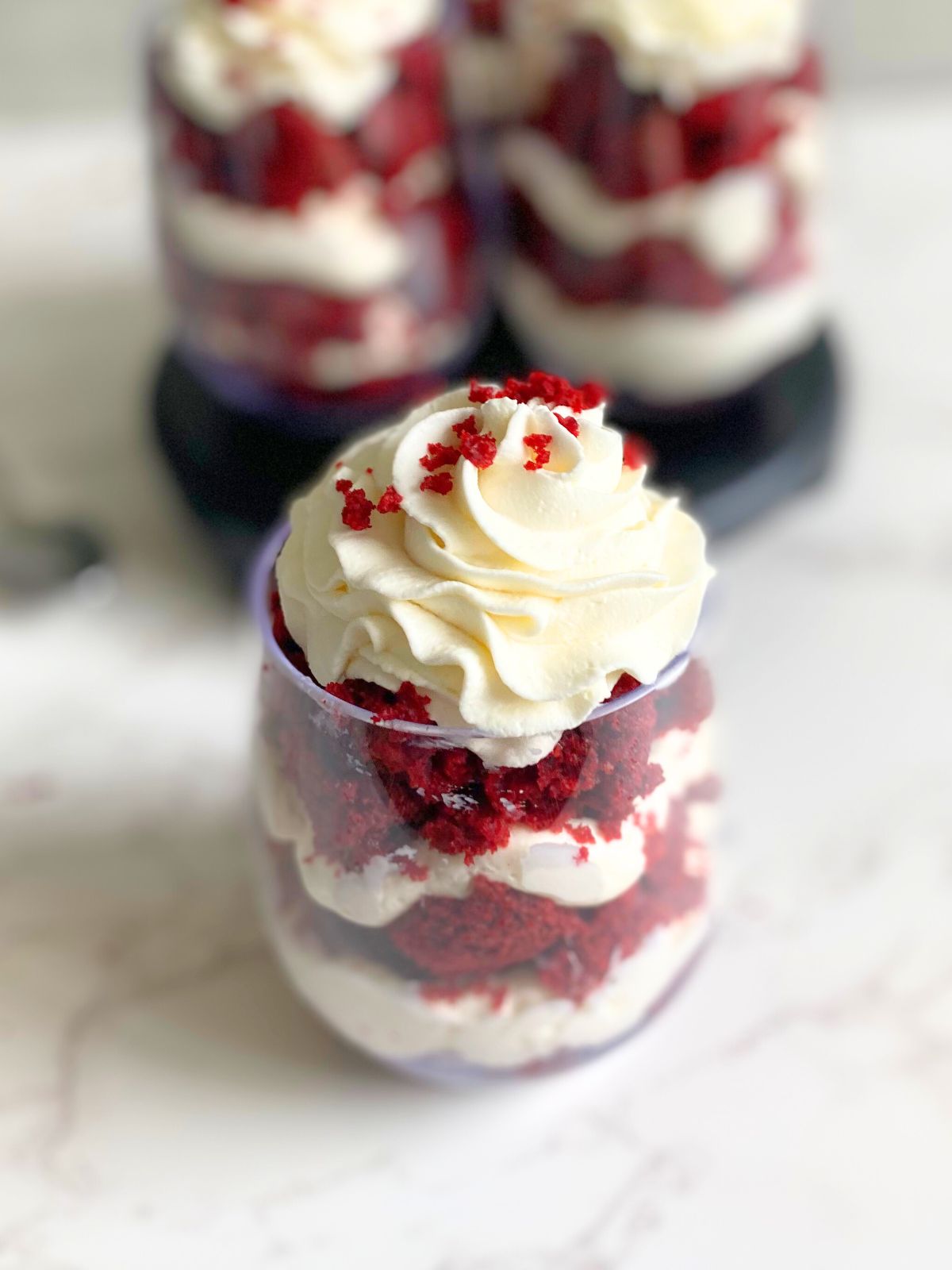 red velvet cheesecake parfaits