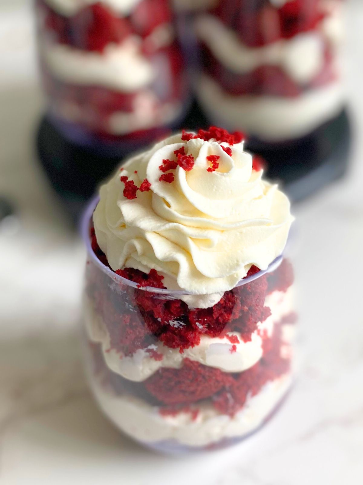 red velvet cheesecake parfaits