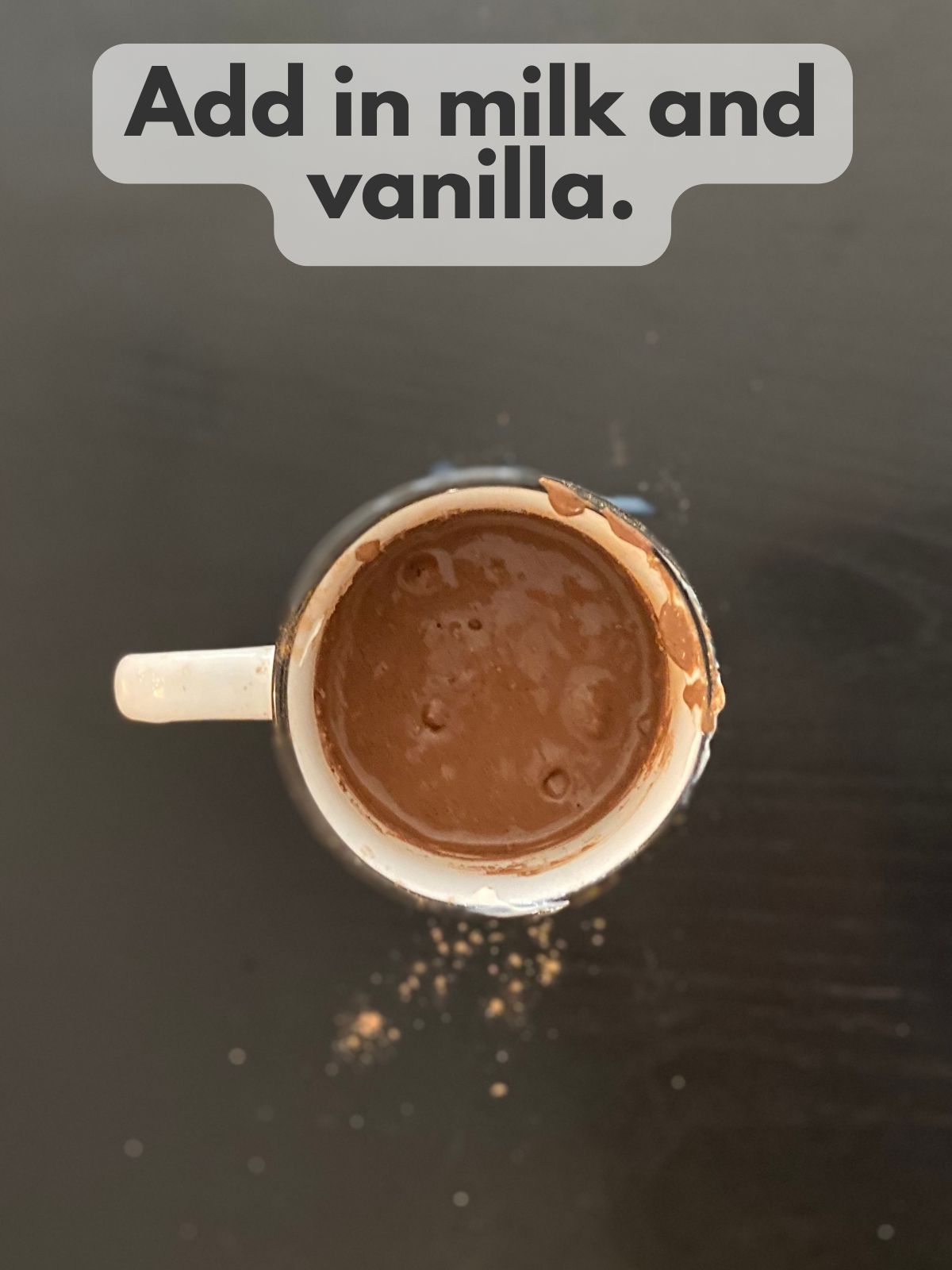 wet ingredients mixed into dry ingredients