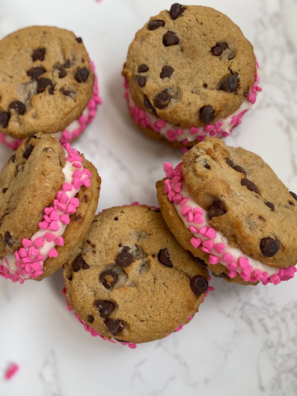 Valentine's sprinkle sandwich cookies