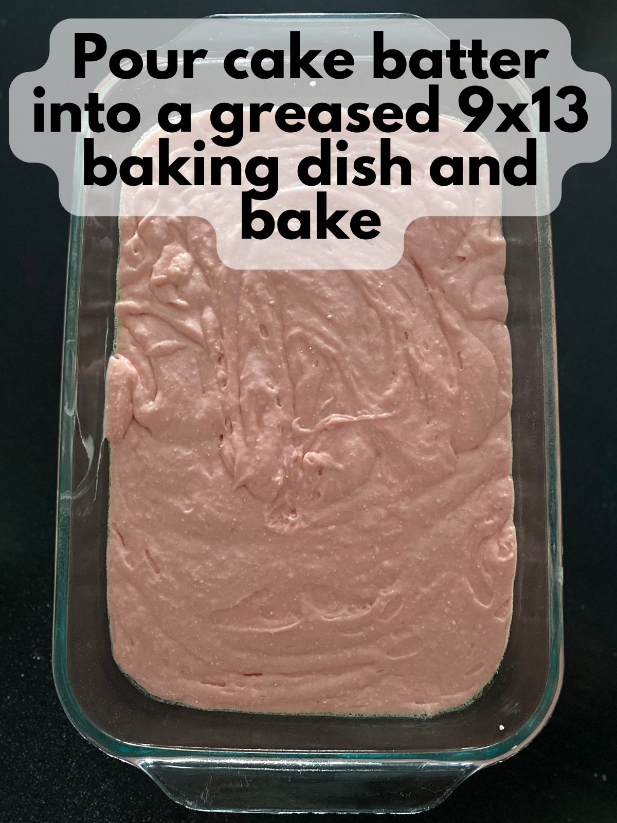 lite chocolate cake batter in 9x13 pan