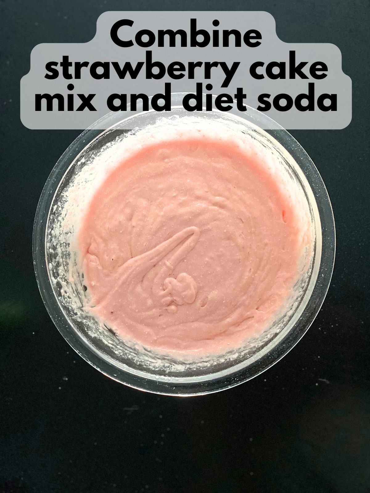 strawberry cake mix combined with diet soda