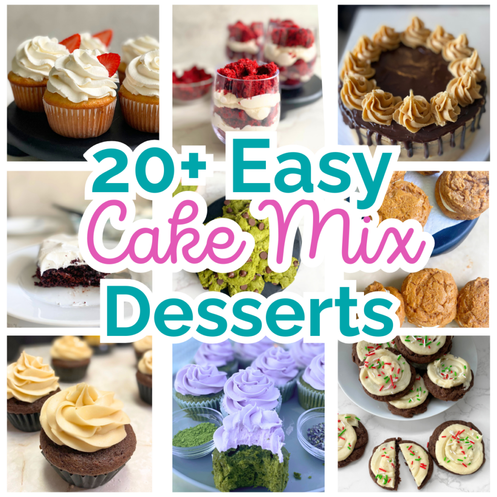 cake mix desserts collage