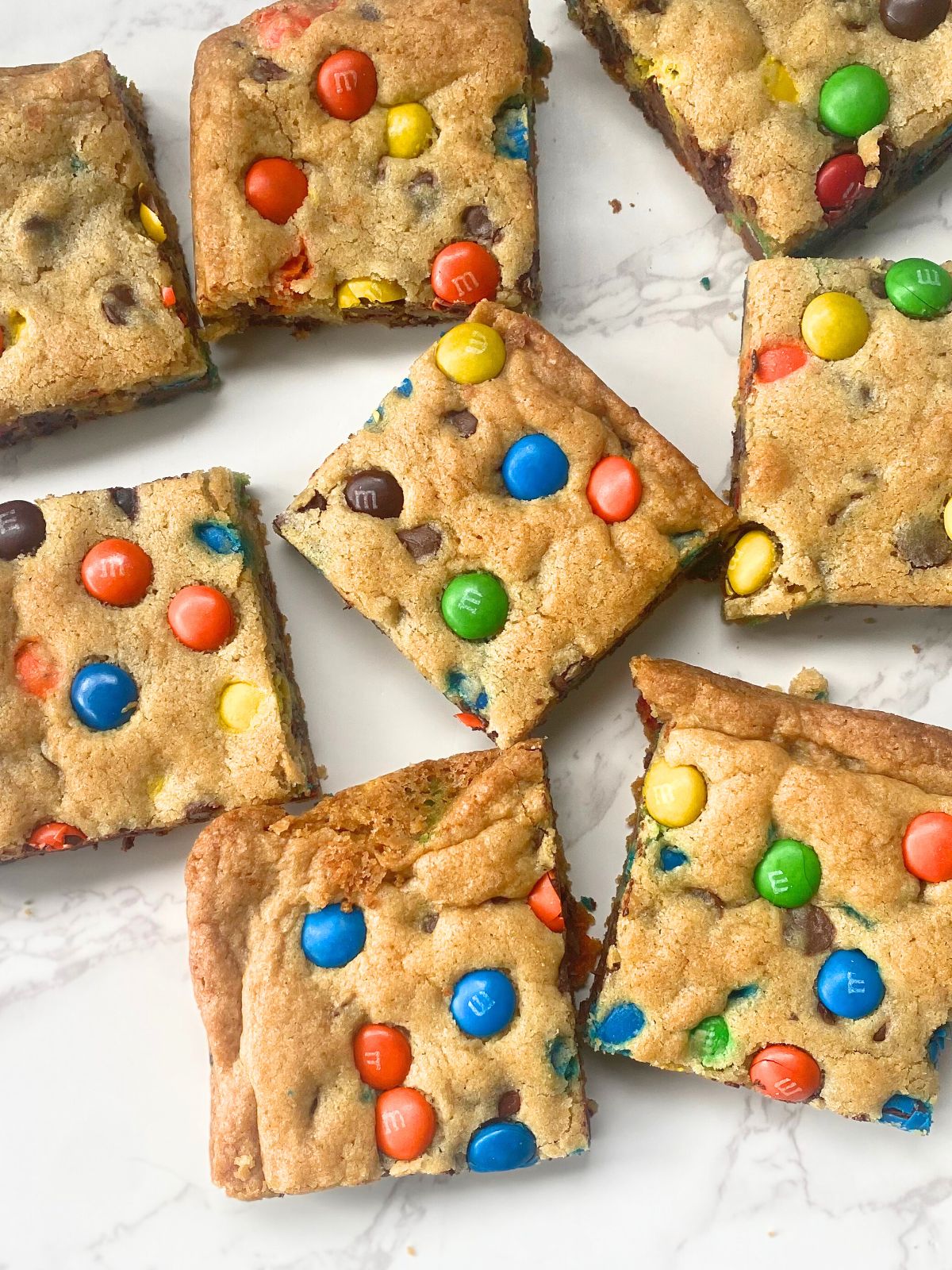 M&M cookie bars