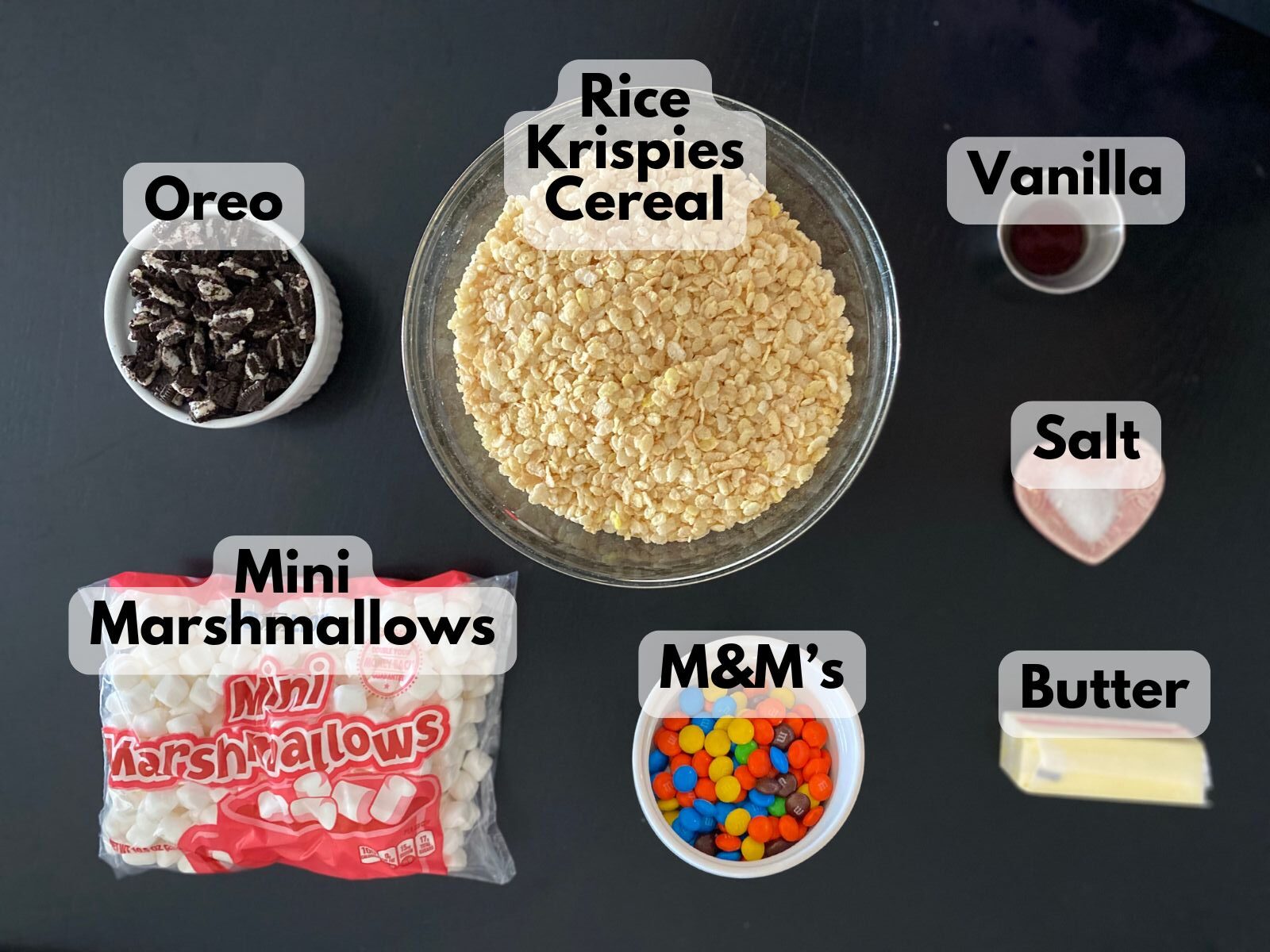 M&M oreo rice krispie treats ingredients