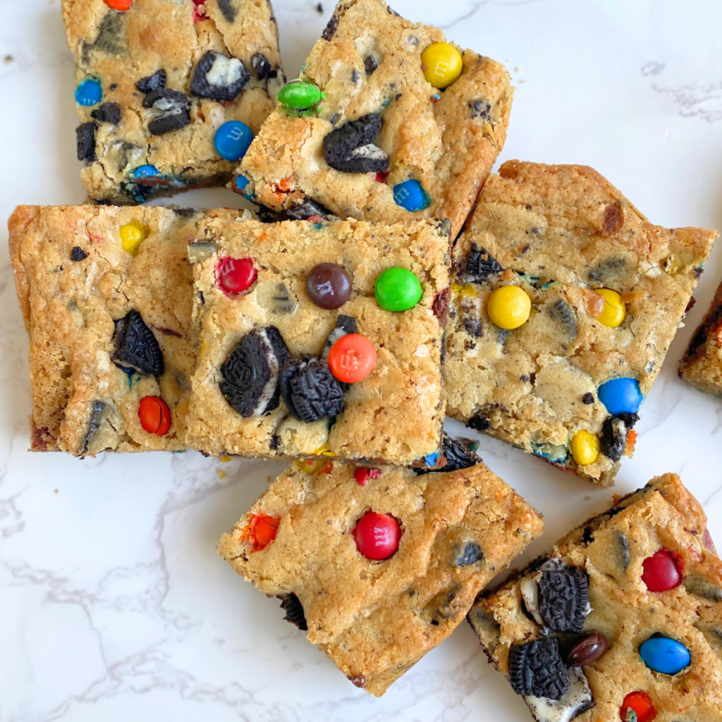 Oreo M&M blondies