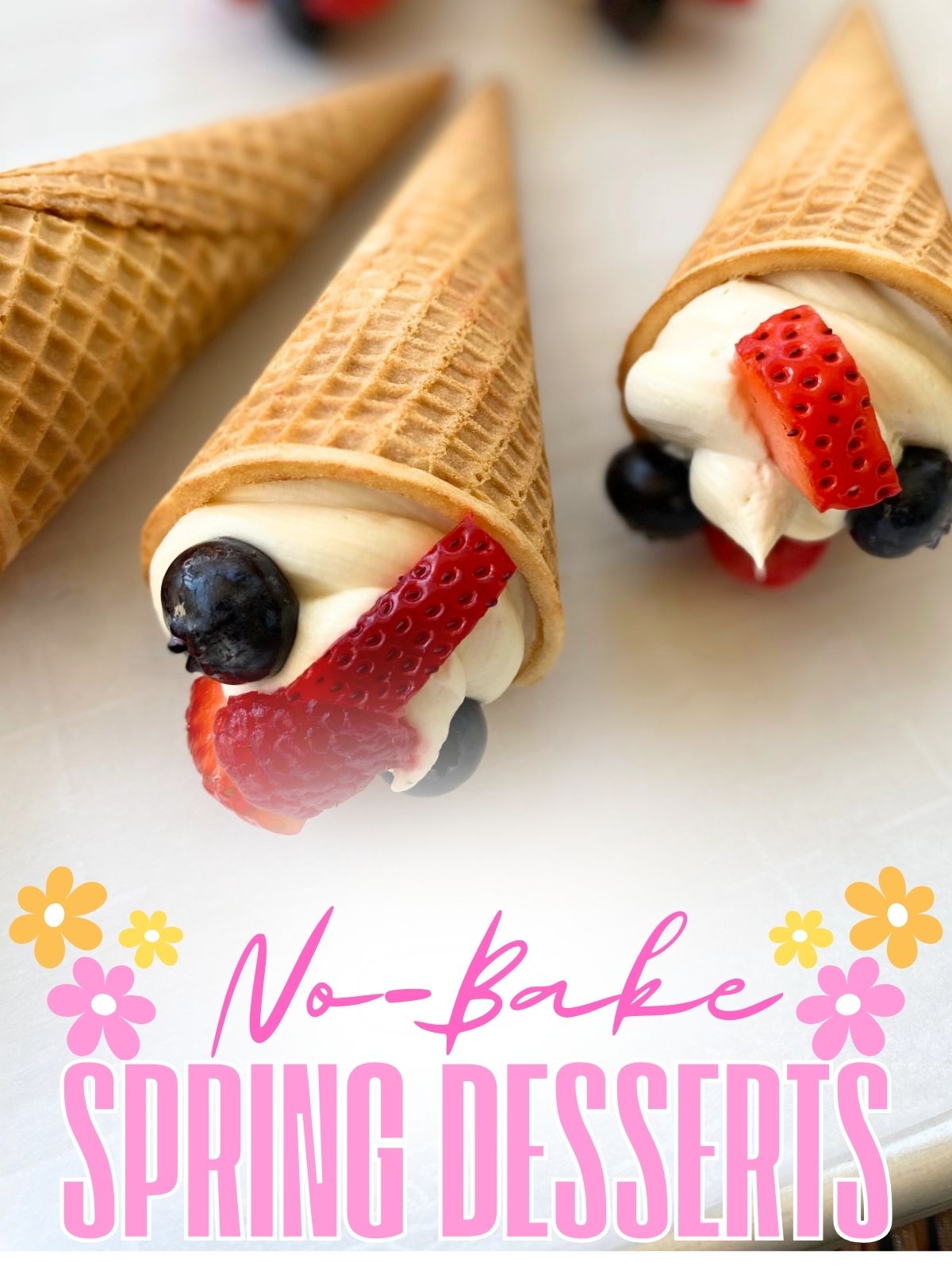 berry cheesecake cones