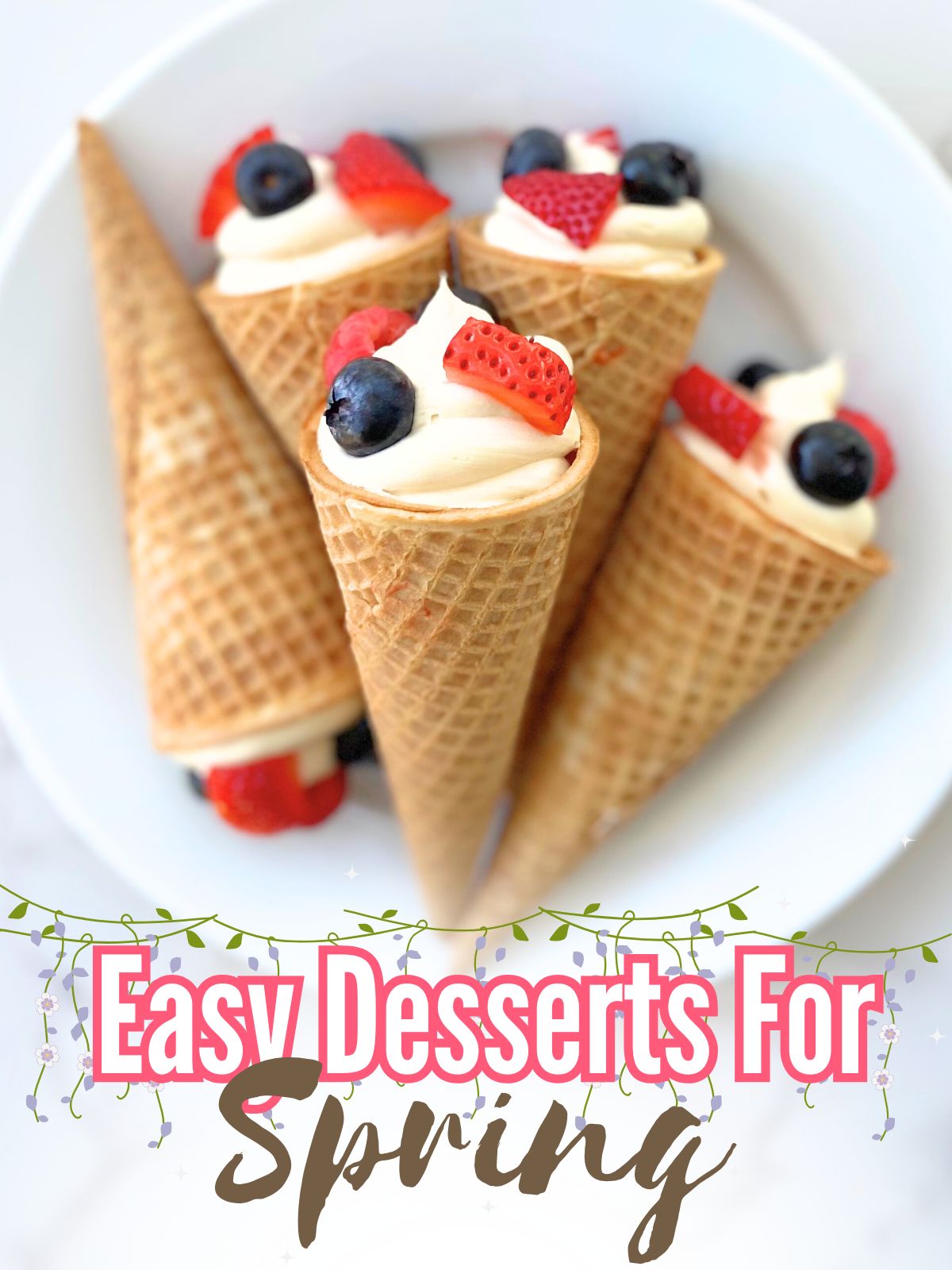 berry cheesecake cones