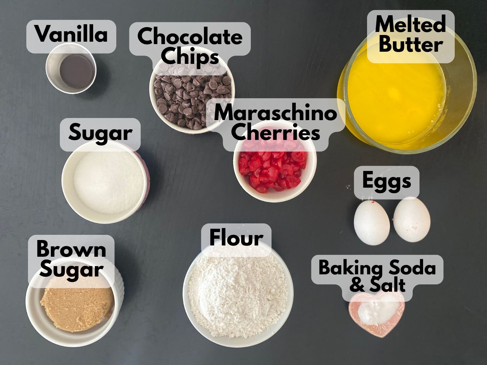 chocolate chip cherry cookie bars ingredients