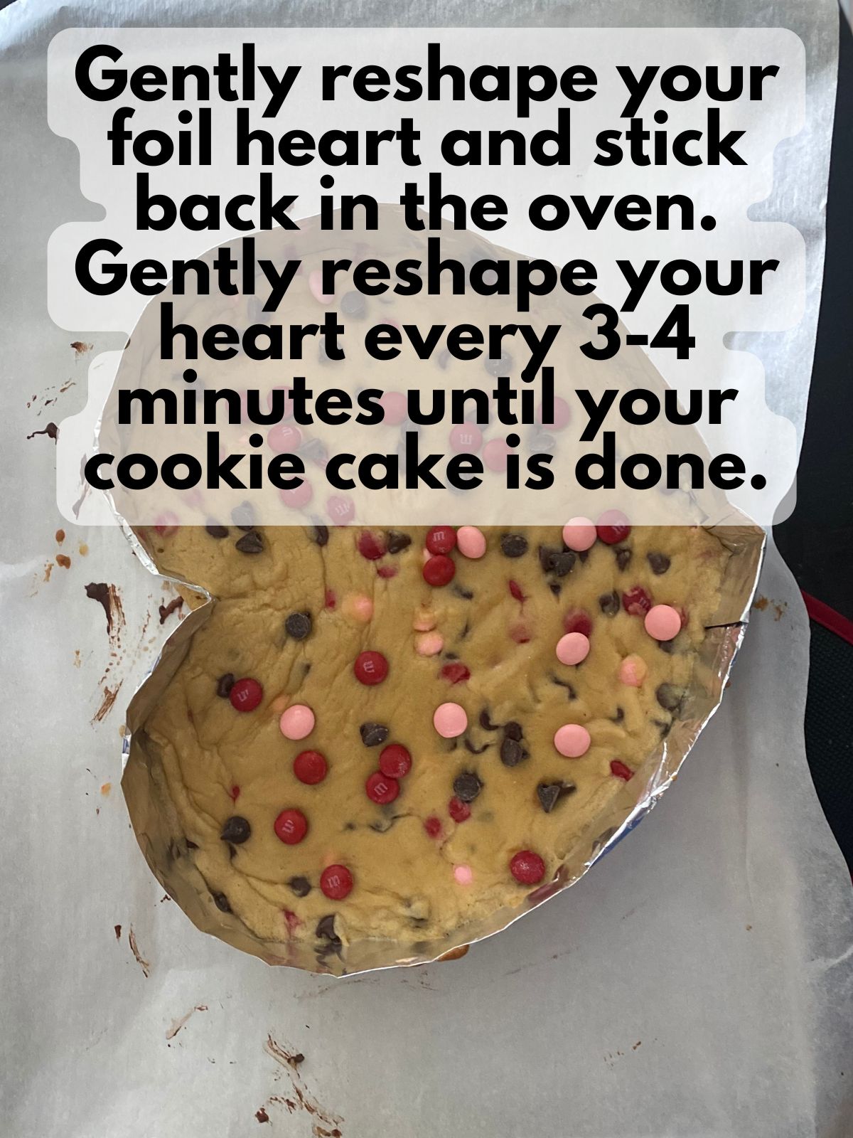 reshaped heart cookie cake