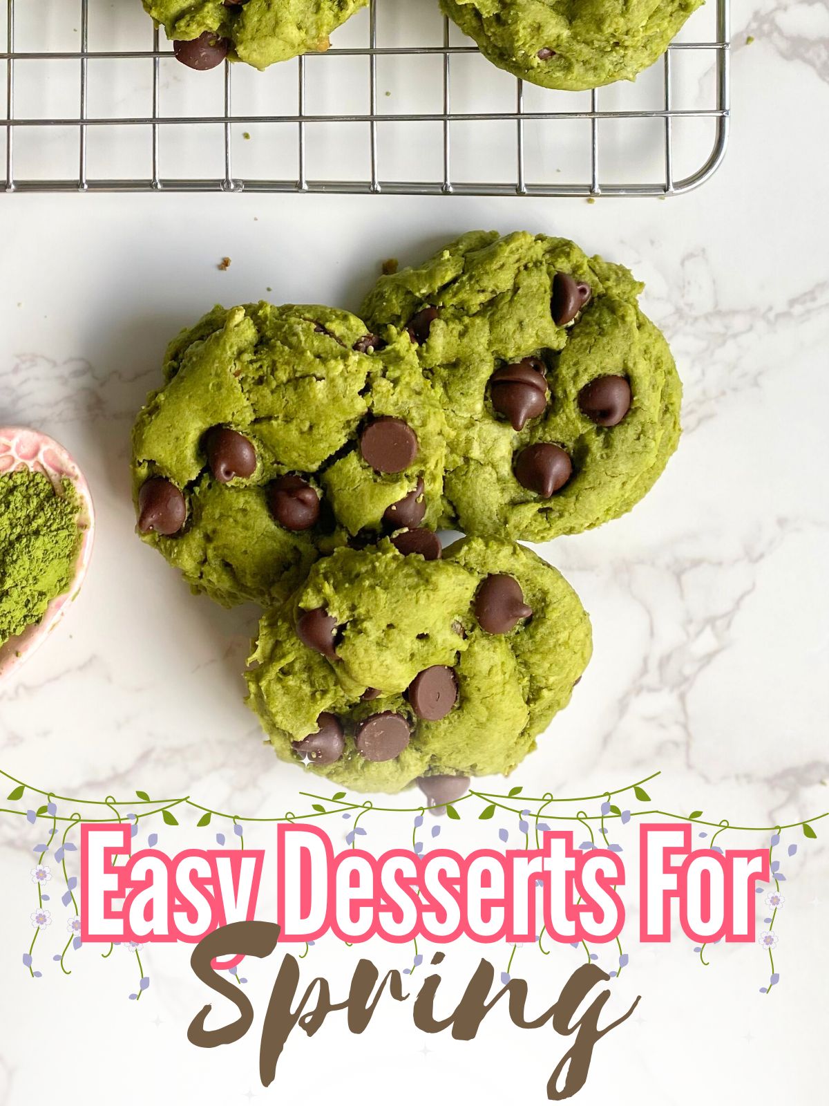 matcha cake mix cookies