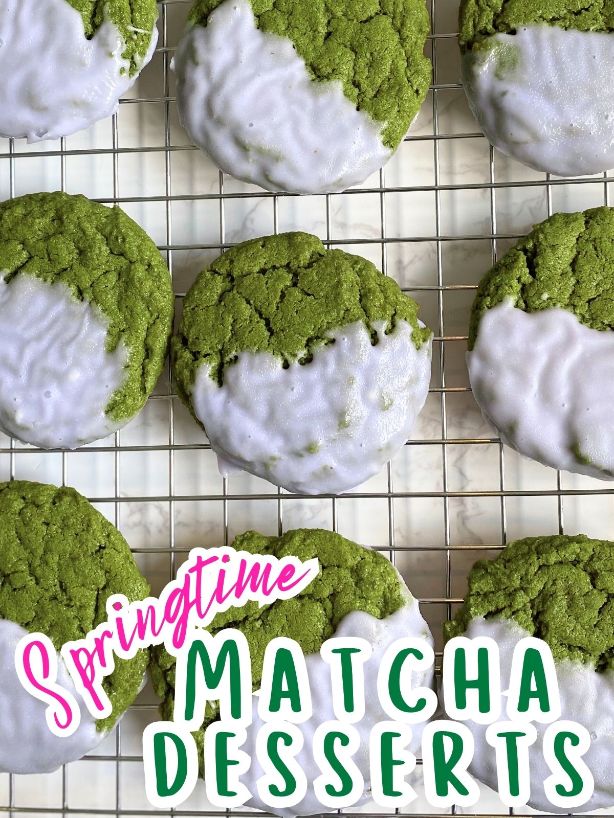 matcha lavender dipped cookies