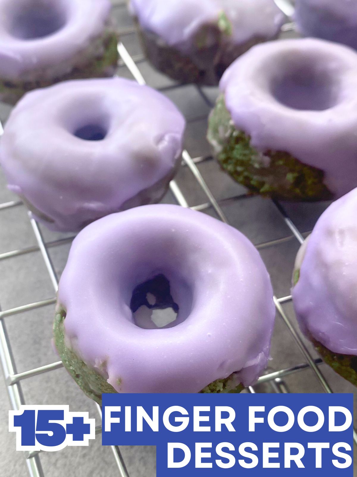mini matcha donuts with lavender glaze