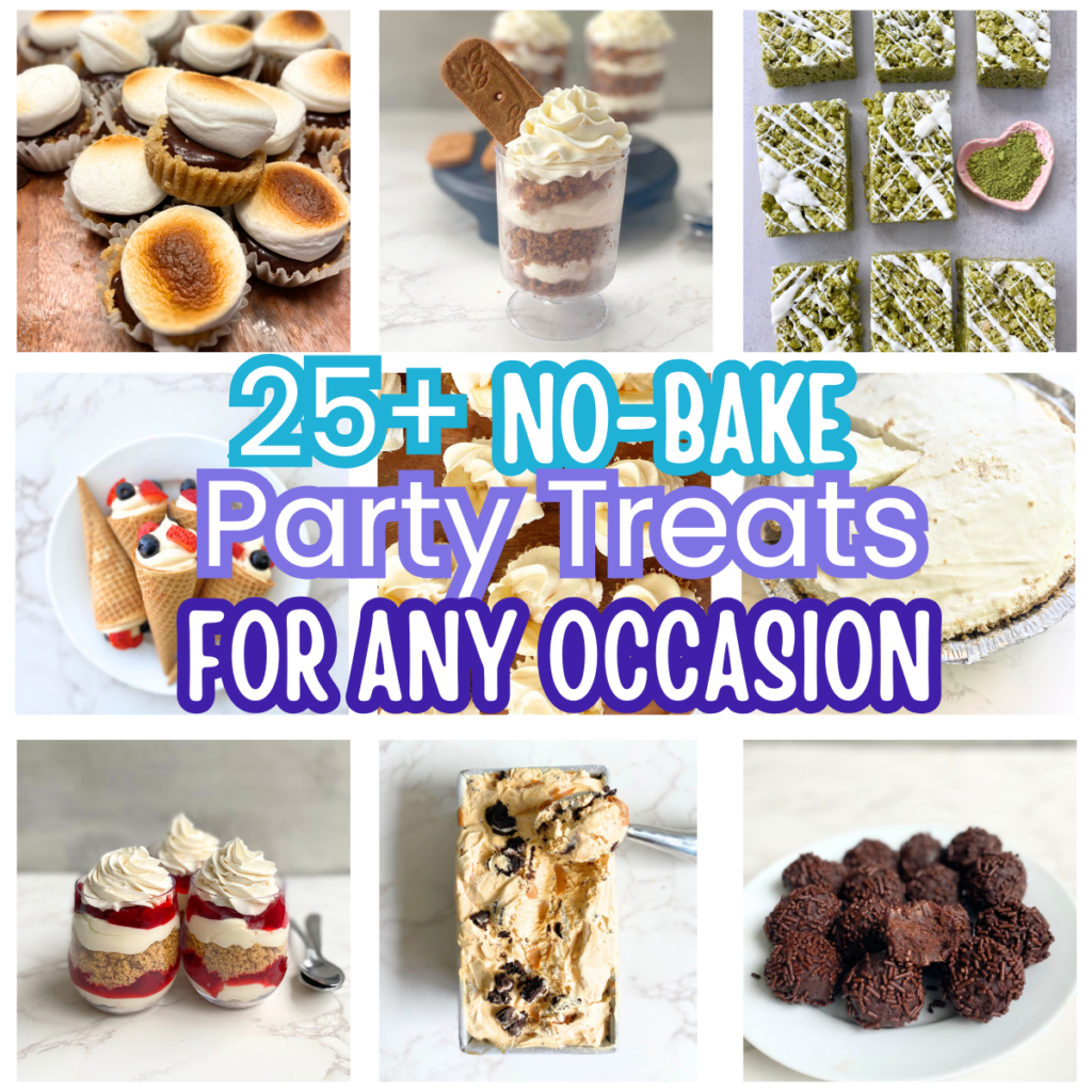 no bake party treats collage