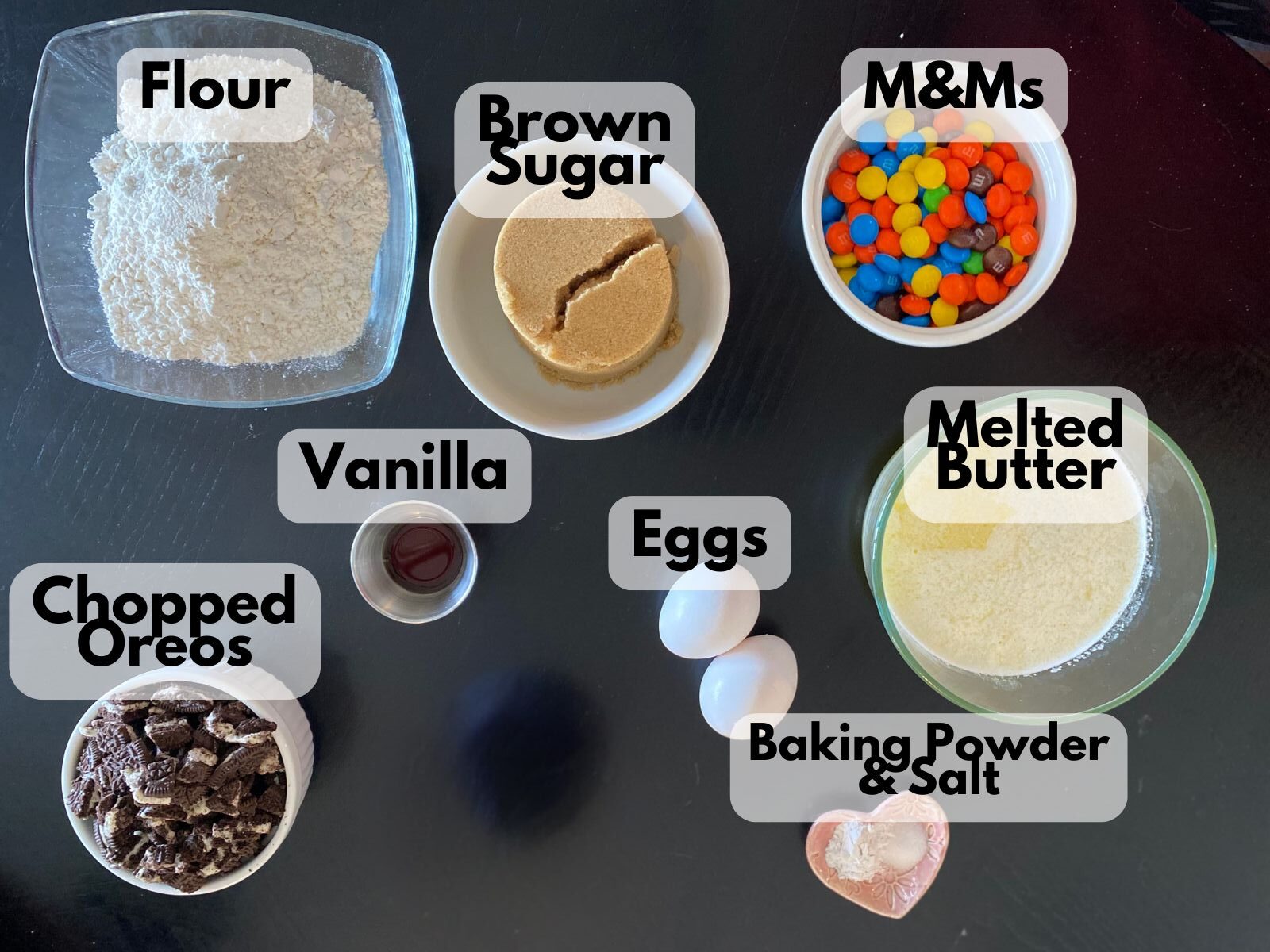 Oreo M&M blondies ingredients