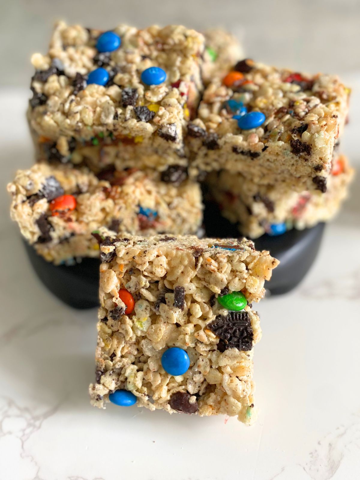 Oreo M&M rice krispie treats