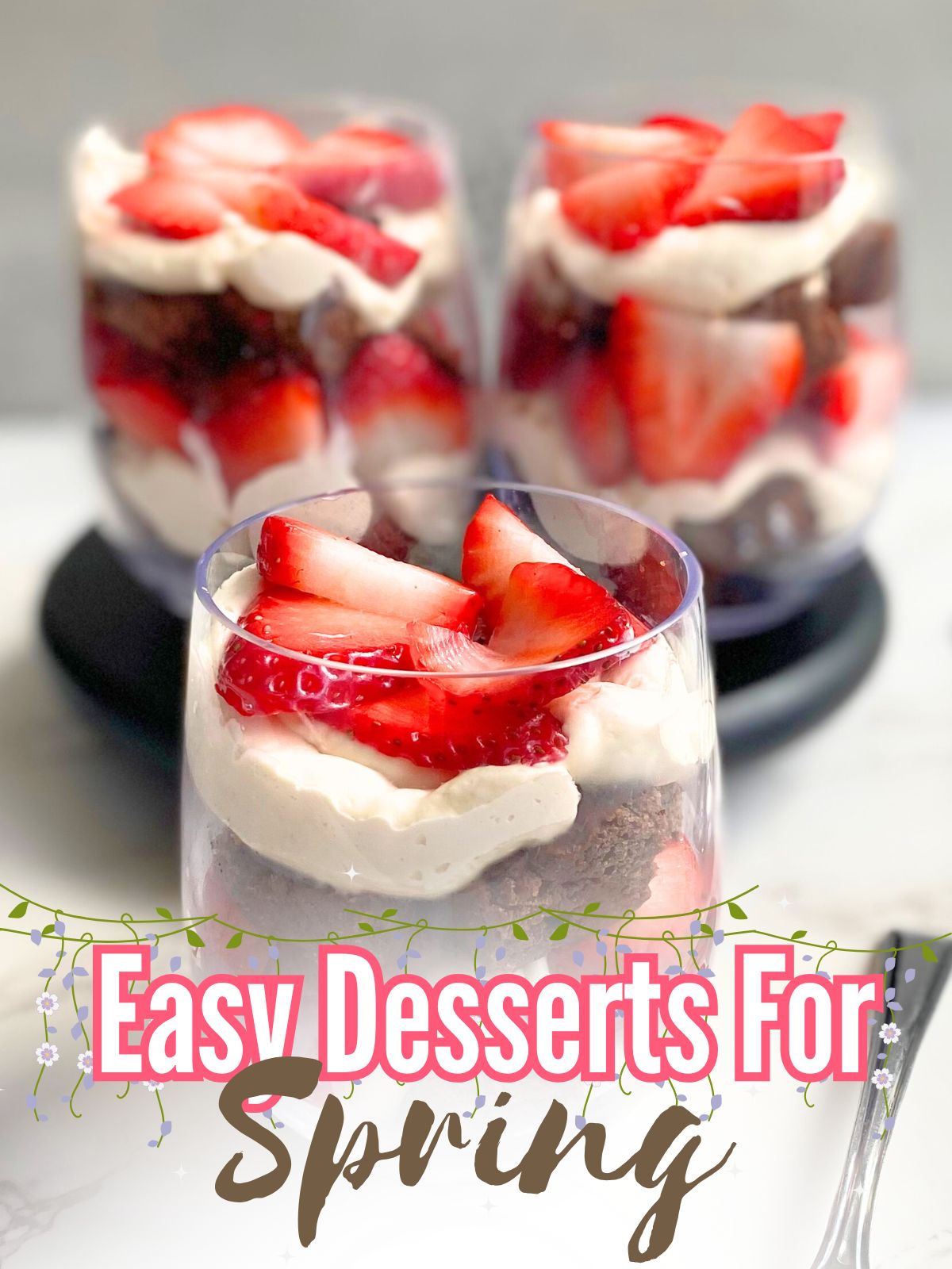 strawberry brownie parfaits