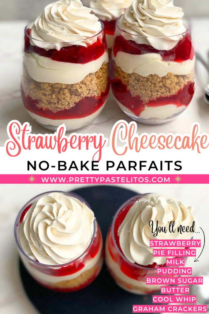 strawberry cheesecake parfaits pin