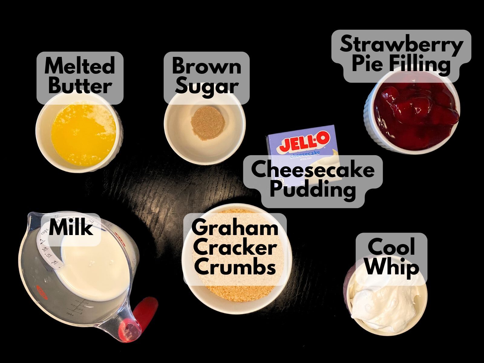 strawberry pie cheesecake cup ingredients