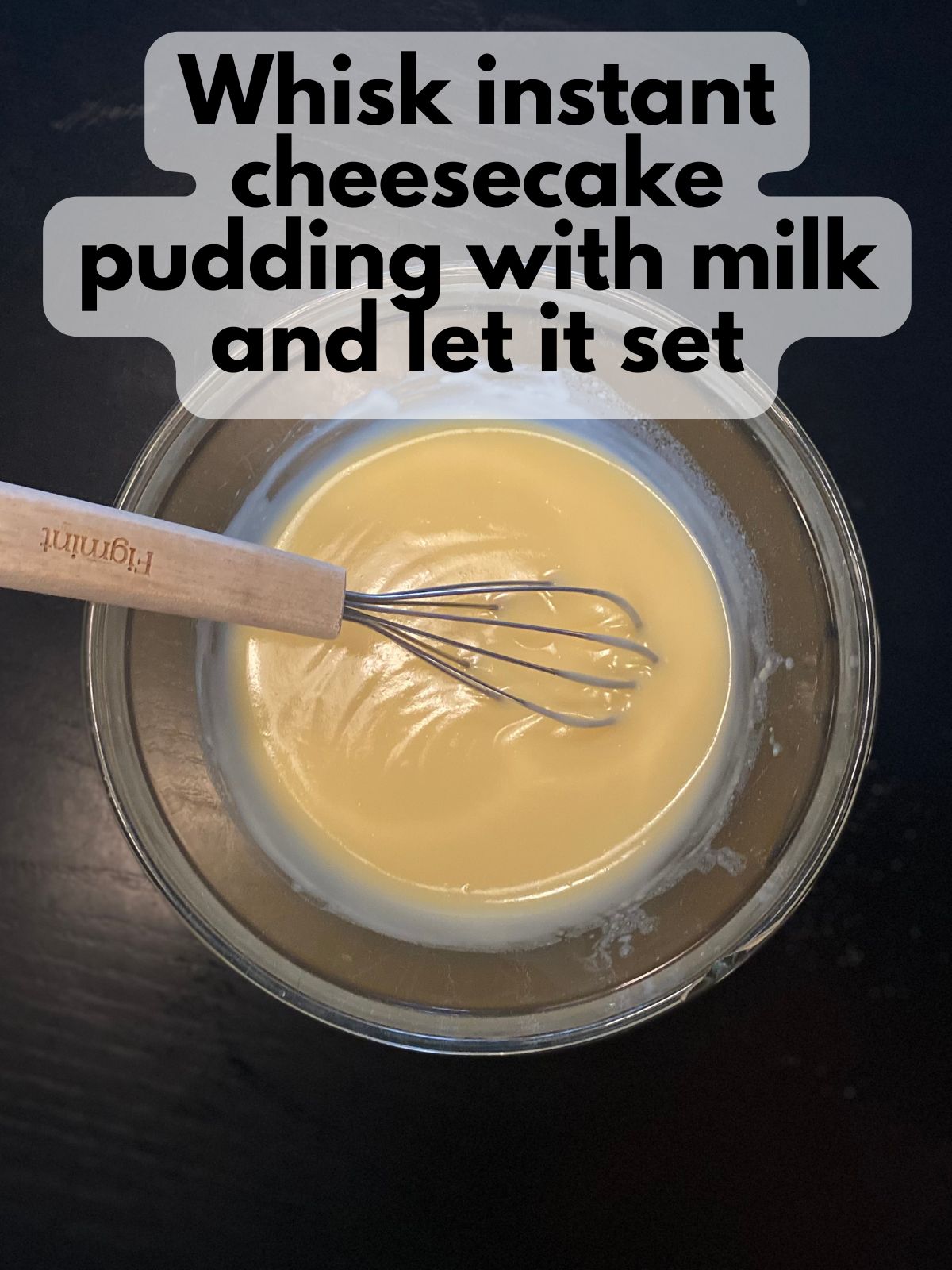 cheesecake pudding mixed with milk