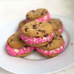 valentine's day sprinkle sandwich cookies