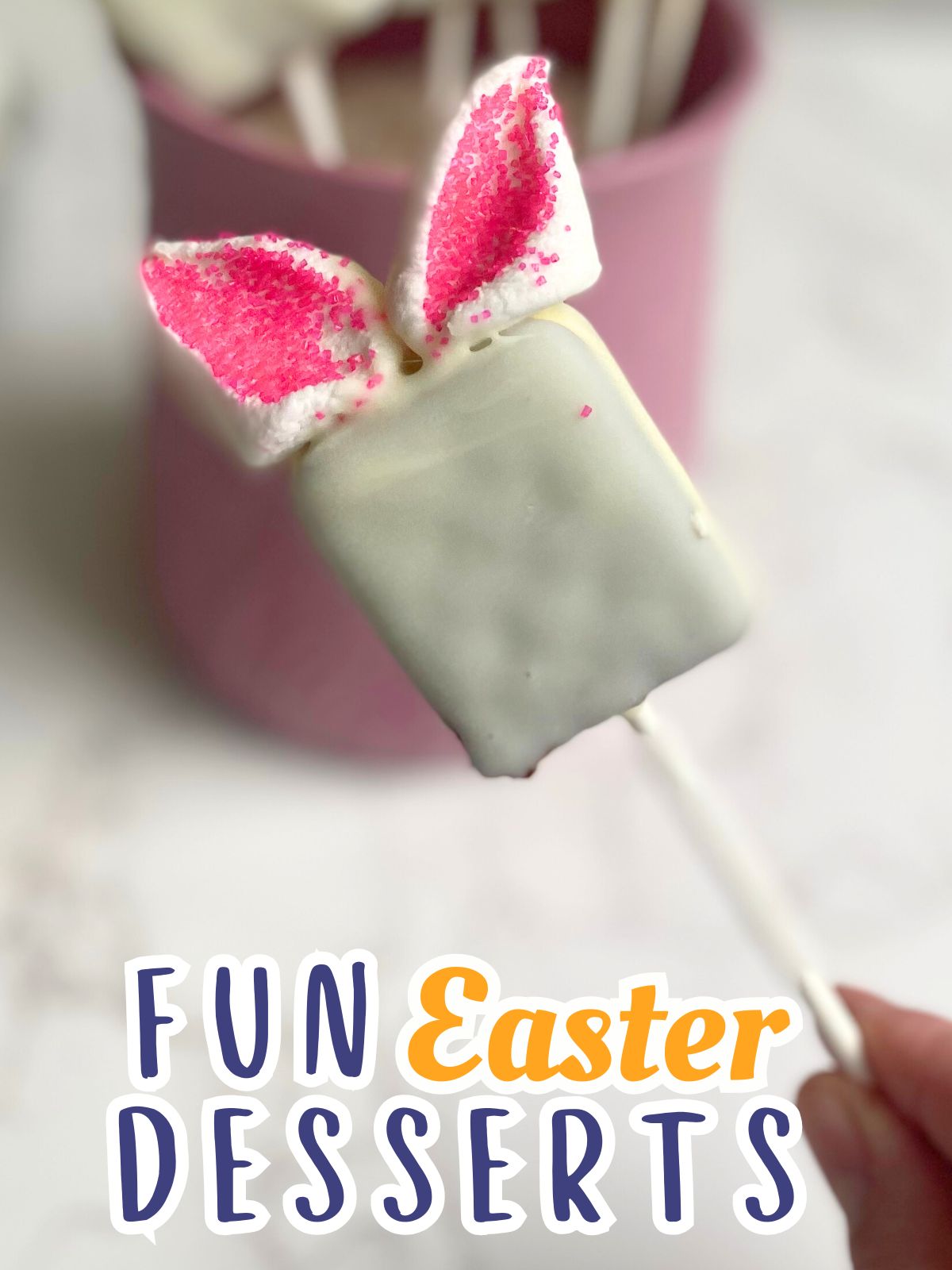 Easter bunny ice cream pops