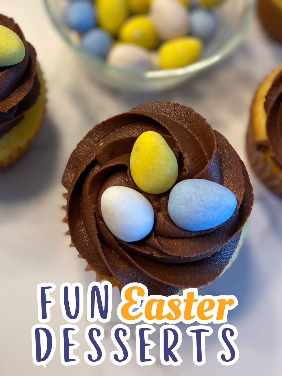 Easter nest cupcakes