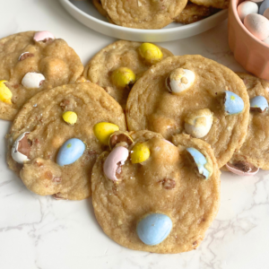 brown butter cadbury egg cookies