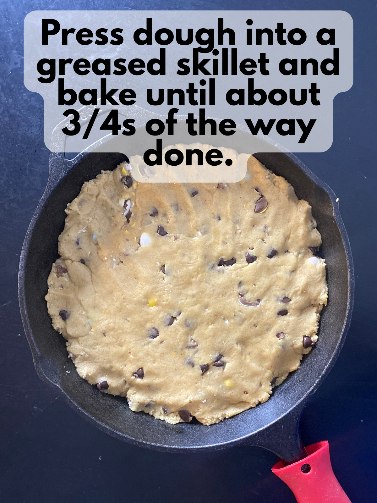 dough pressed into skillet