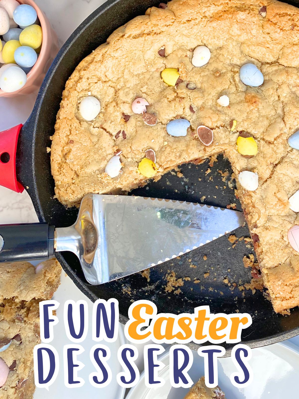 cadbury egg skillet cookie