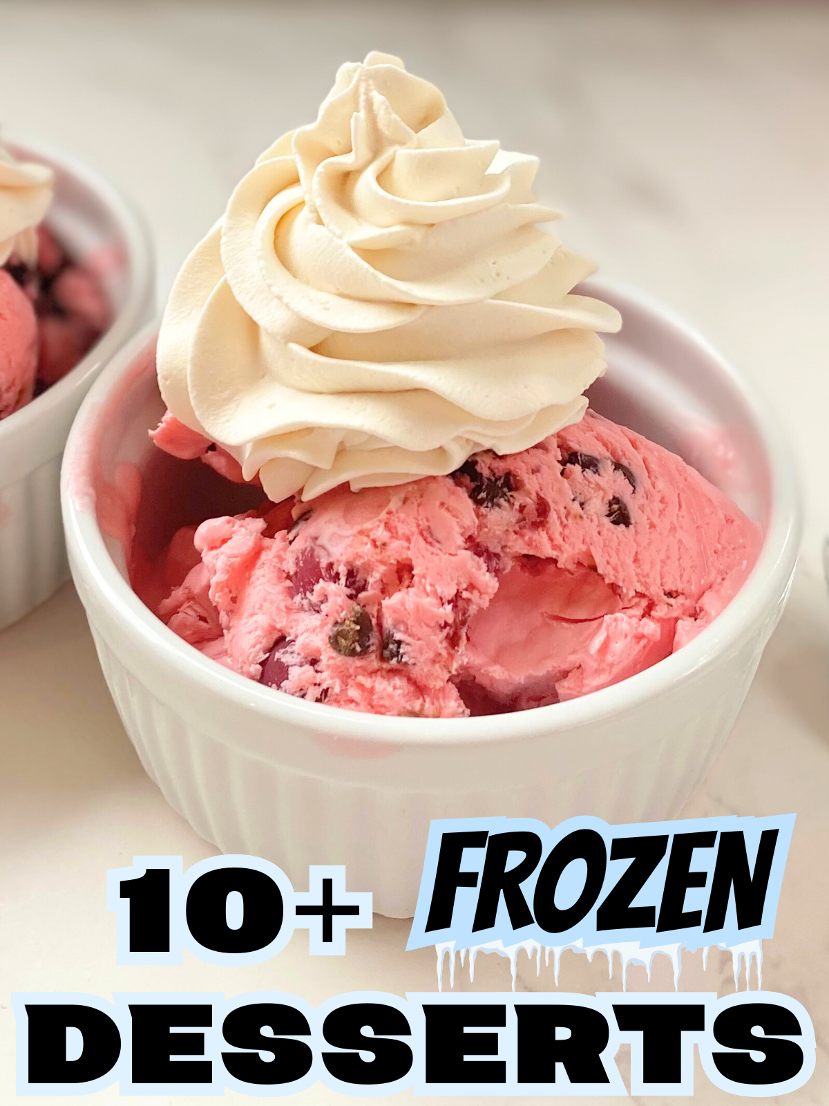 cherry chocolate ice cream in a bowl