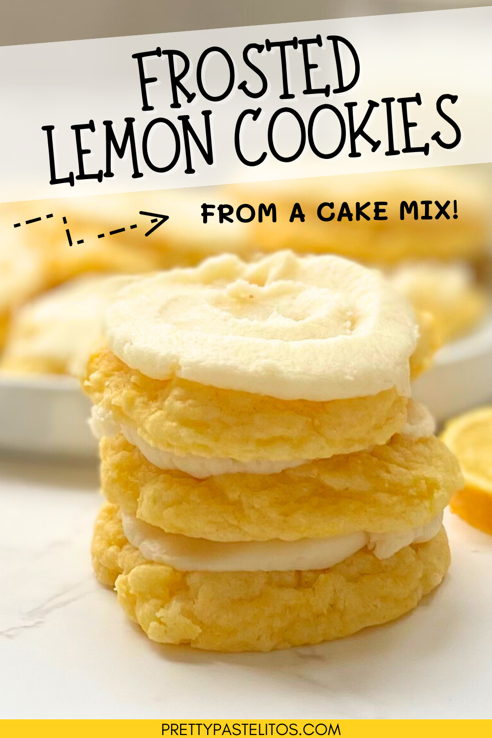 frosted lemon cake mix cookies pin