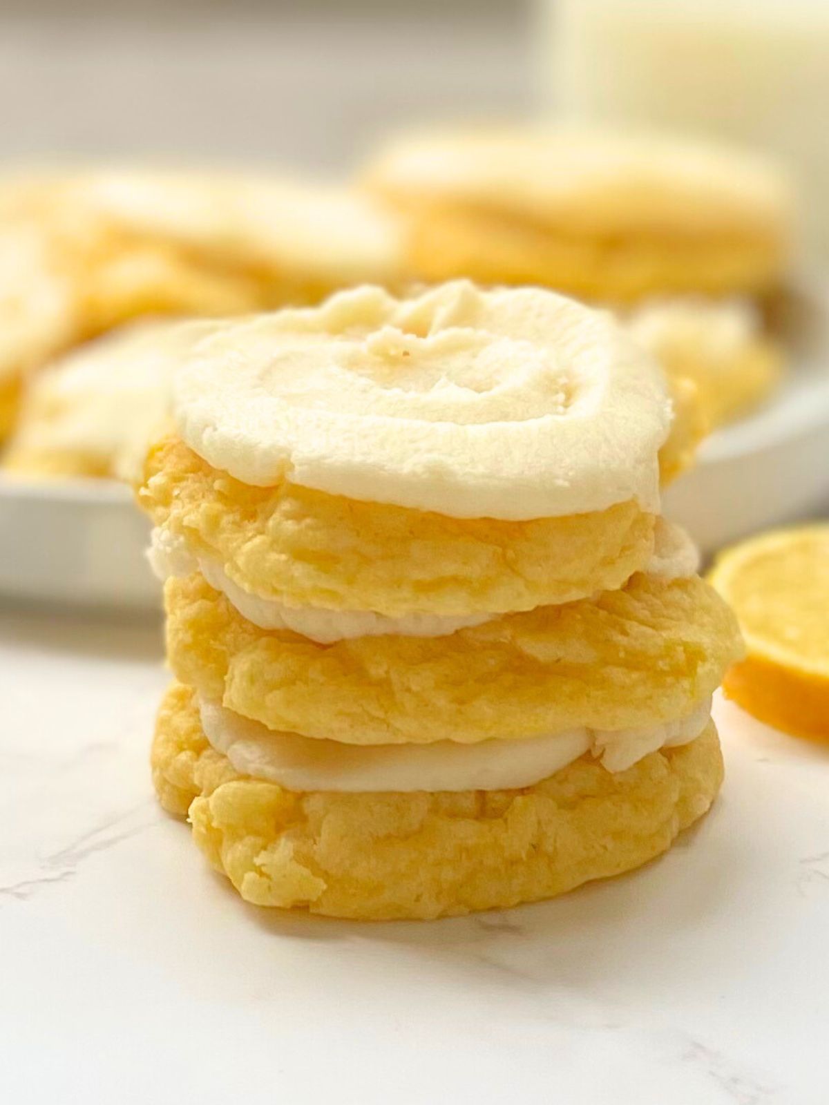 frosted lemon cake mix cookies