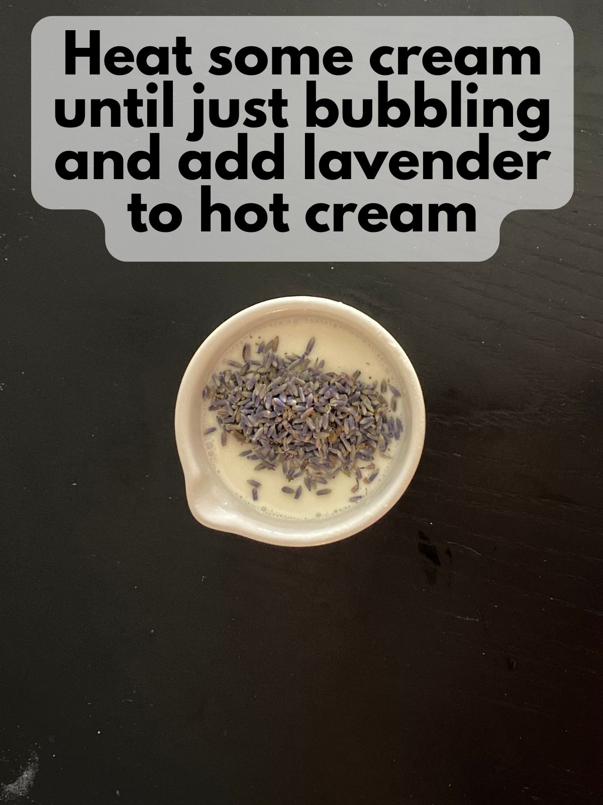 lavender in hot cream