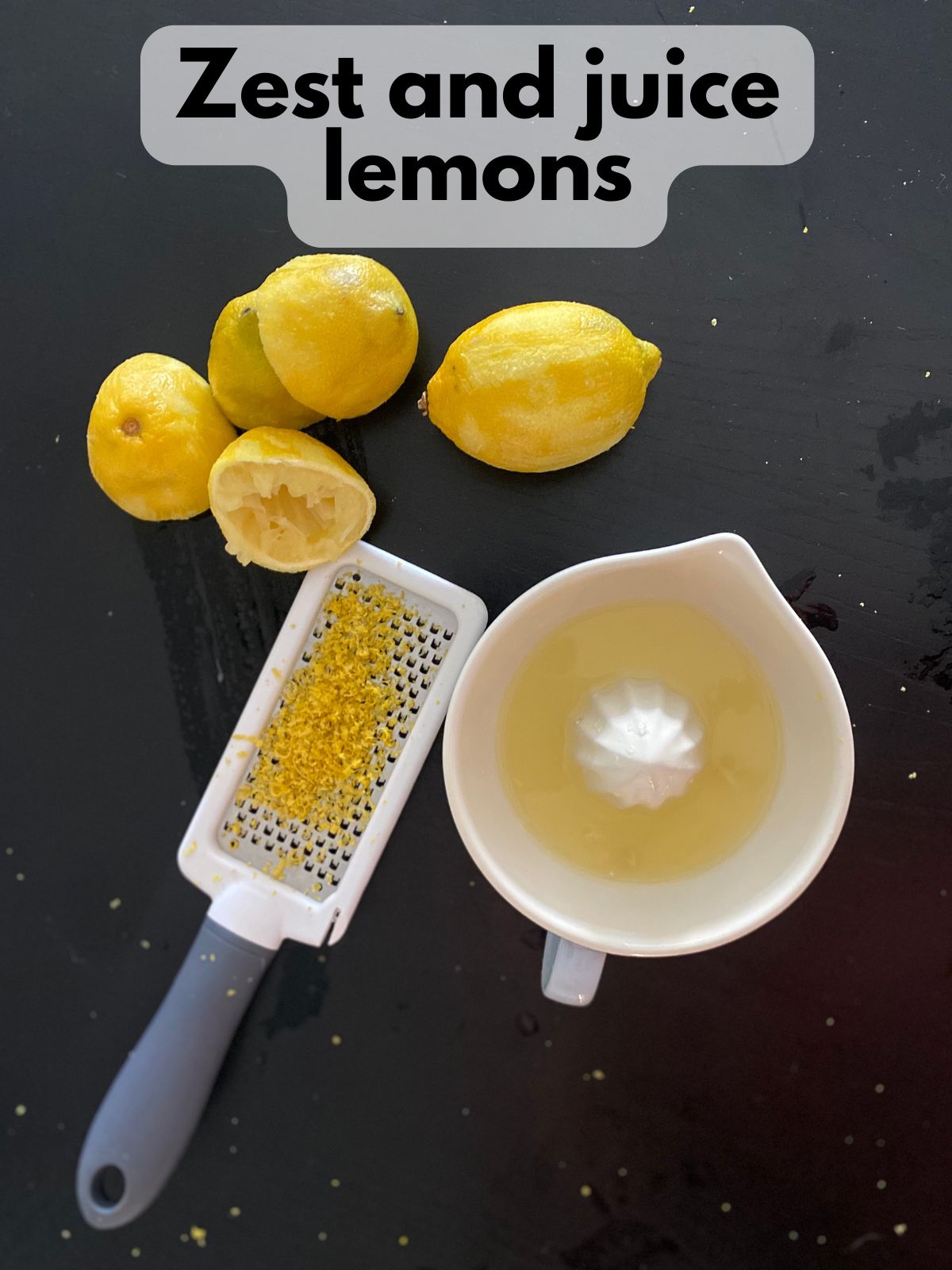 lemons zested and juiced